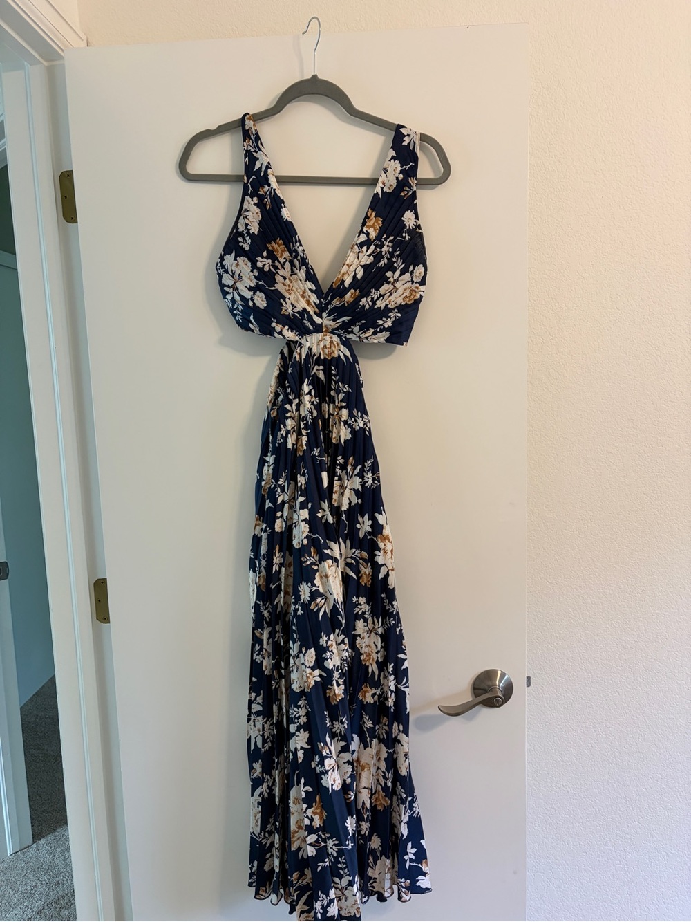 Abercrombie Navy Floral Dress with V-Neck